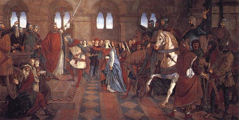 Hospitality:the Admission of Sir Tristram to the Fellowship of the Round Table, William Dyce